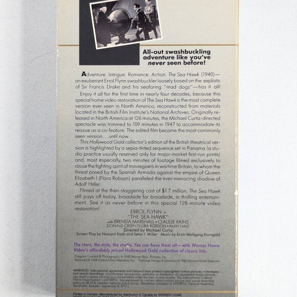 3/$15 The Seahawk (1940) with Errol Flynn Hollywood Gold VHS tape - Picture 3 of 7